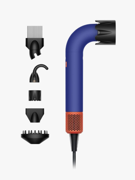 Dyson Supersonic R Professional Hair Dryer curved blow dryer on light gray background